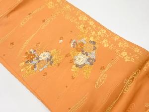 リサイクル 流水に梅・花筏模様織出し名古屋帯